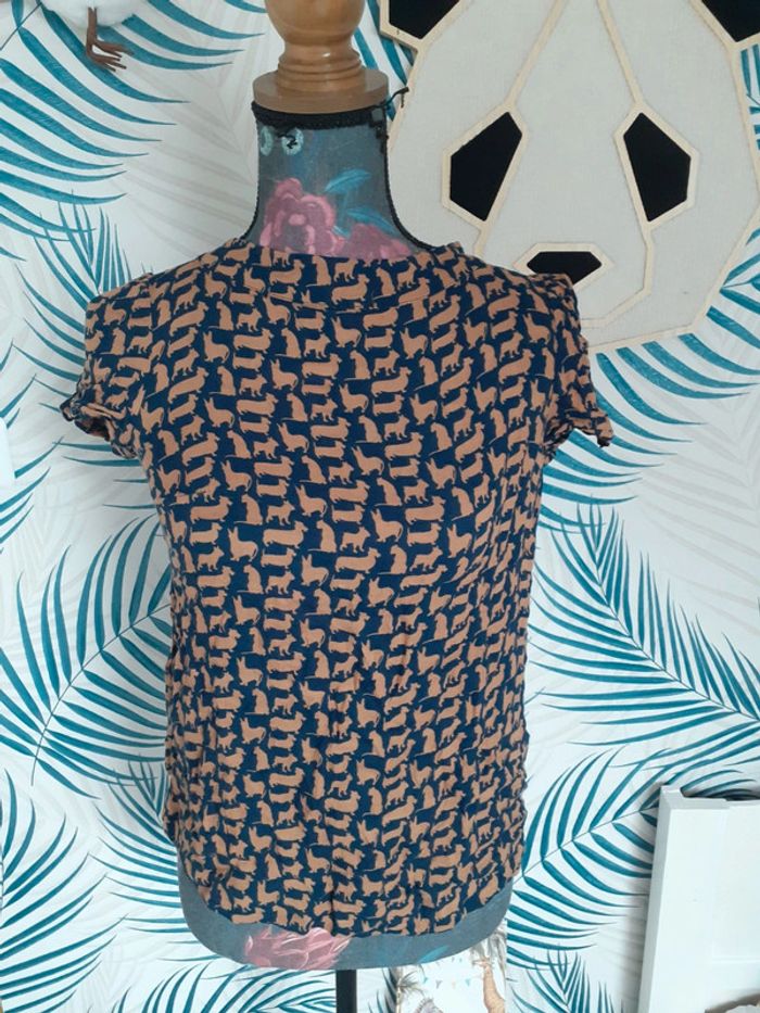 Blouse manches courtes imprimé S