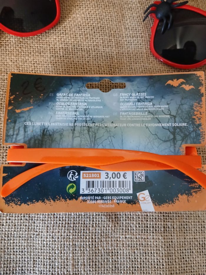 Lot de 3 paire de lunettes d’halloween citrouille araignée - photo numéro 5