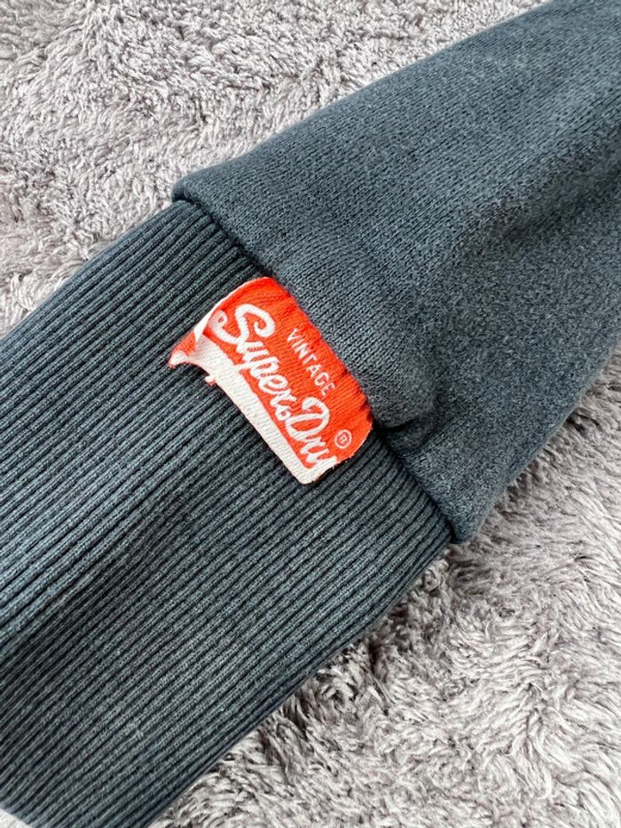 Veste à capuche Superdry avec logo Brodé Orange Label Noire Taille XS - photo numéro 12