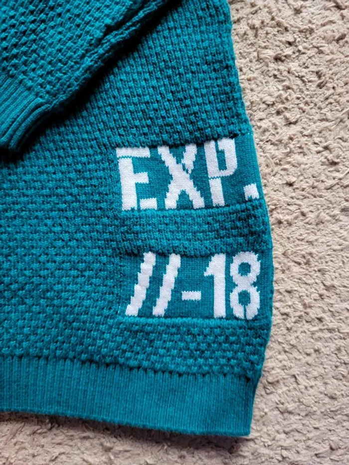 Pull enfant neuf jolie maille 100% coton verte - photo numéro 7