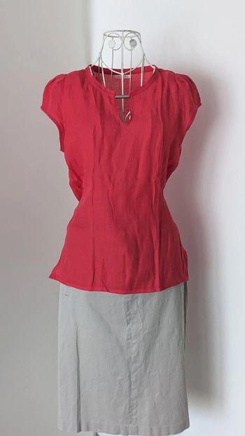 Blouse manches courtes fushia camaïeu 40