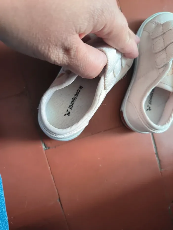 Chaussures le coq sportif rose toile - photo numéro 3