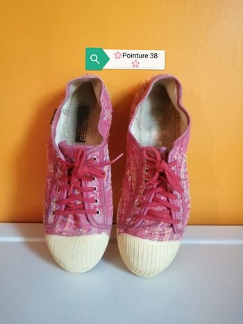 🌸Tennis toile rose motifs patchwork Pointure 38 "Liberto" 🌸