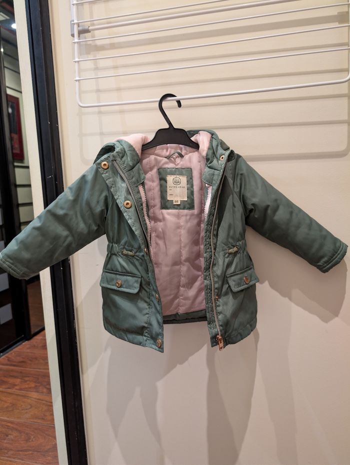 Parka vert fille 18 mois avec gilet amovible rose - photo numéro 4