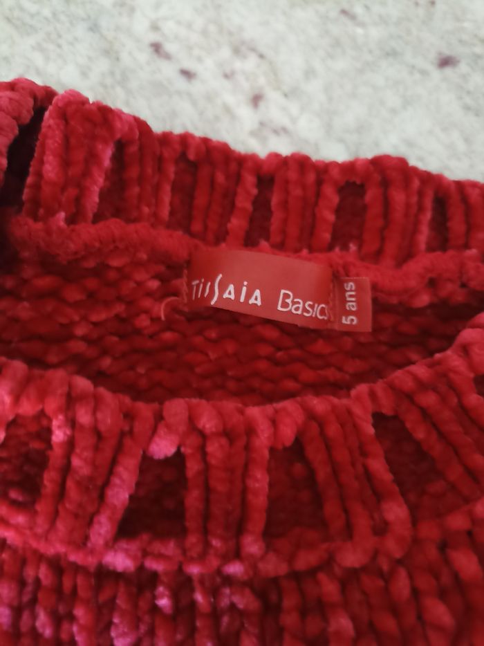 Joli pull rouge en polyester TisSaia pour fille de 5 ans - photo numéro 6