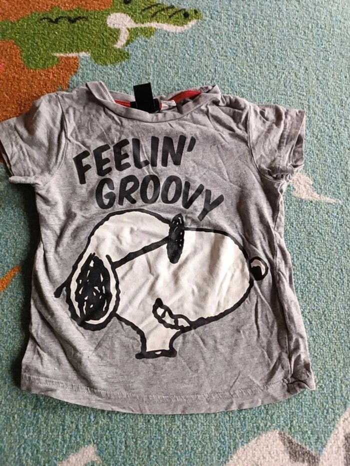 T-shirt manches courtes snoopy 2ans