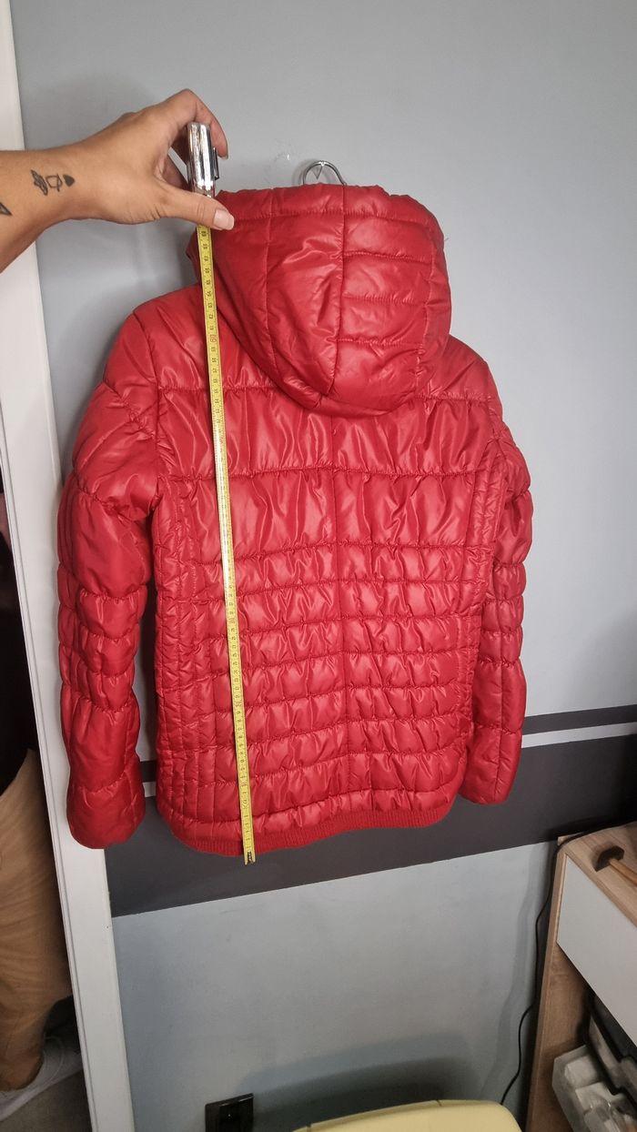 Manteau doudoune rouge matelassé avec capuche taille L - photo numéro 4