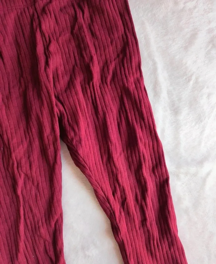 Legging velours côtelé bordeaux - photo numéro 2
