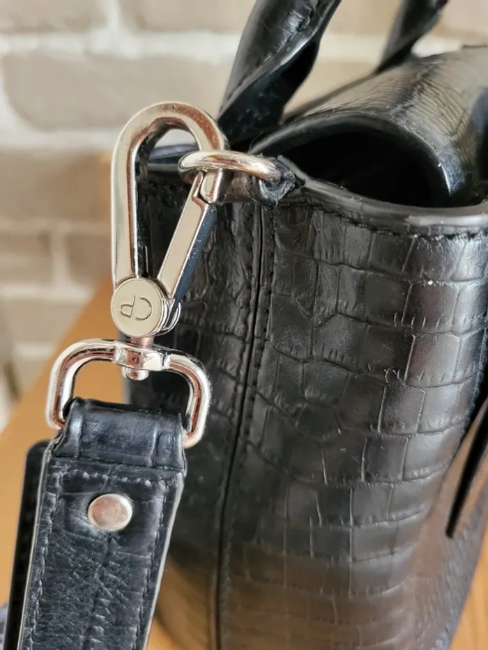 Sac à main Anouck Claudie Pierlot - cuir texturé noir - photo numéro 8