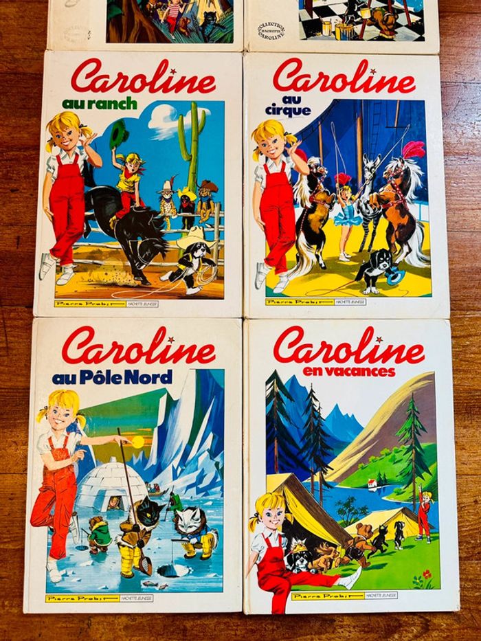 Lot de 6 Caroline grands albums Hachette Pierre Probst titre rouge bleu livres bd - photo numéro 2