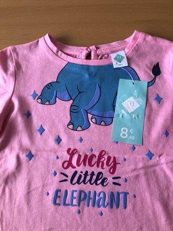 tee shirt rose fille tex baby 81 cm 18 mois 