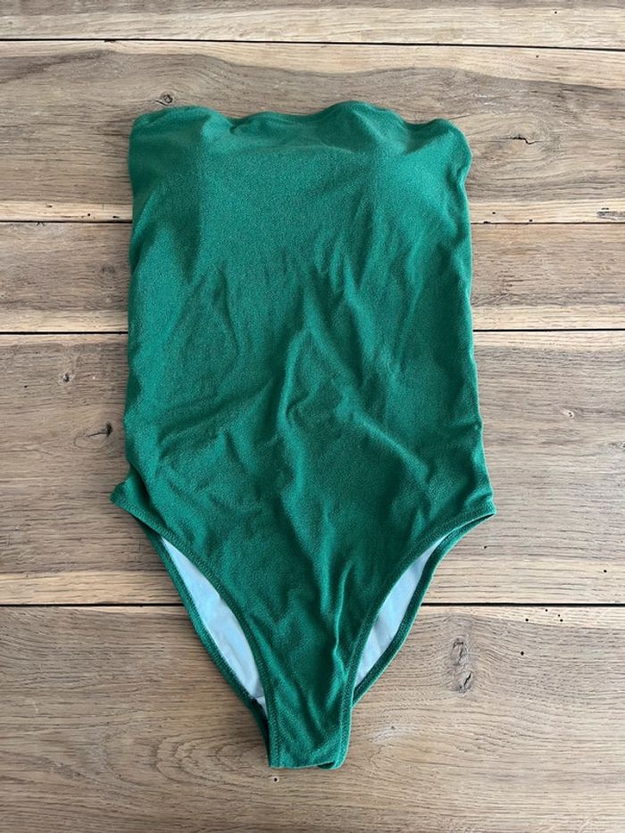 Maillot de bain 1 pièce bustier vert Pain de Sucre