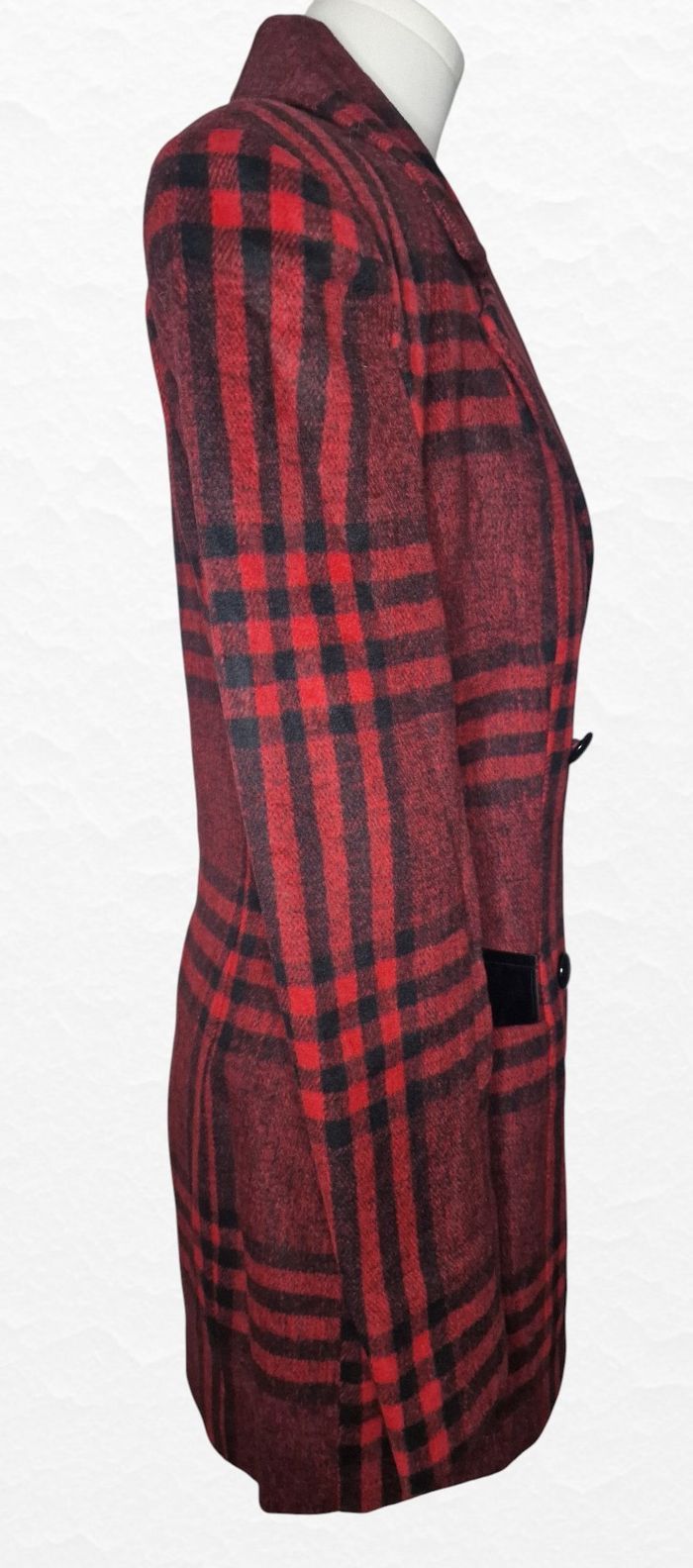 Manteau femme à carreaux rouge et noir Miss Selfridge Taille 36 - photo numéro 7