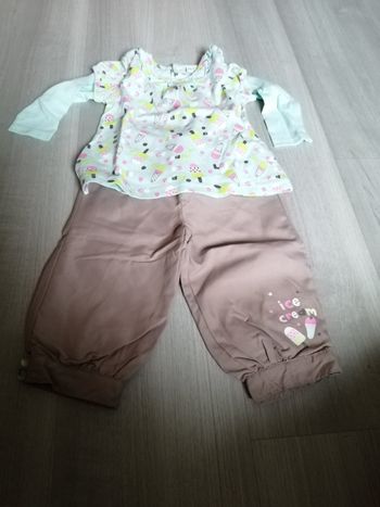 Ensemble pantalon et tee shirts manches longues 12 mois