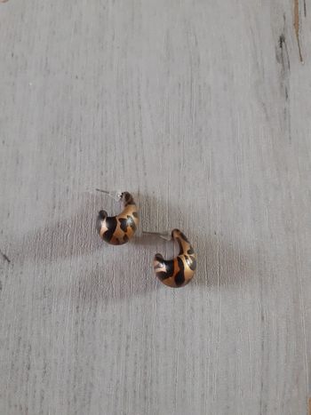 Boucles d'oreilles gouttes d'eau léopard