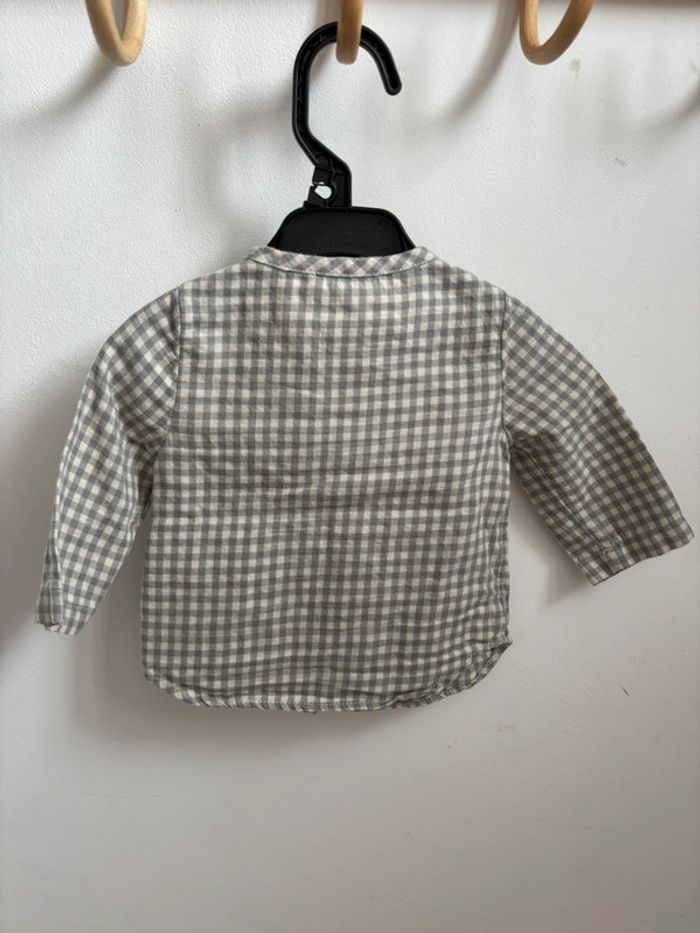 Chemise manches longues mixte grise vichy Cyrillus 3 mois - photo numéro 4