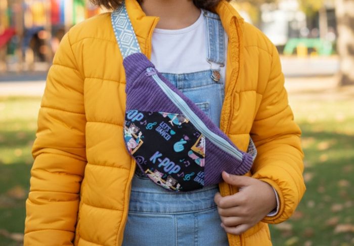 🌟 Superbe Sac Banane K-POP en Velours Côtelé Violet
- photo numéro 5