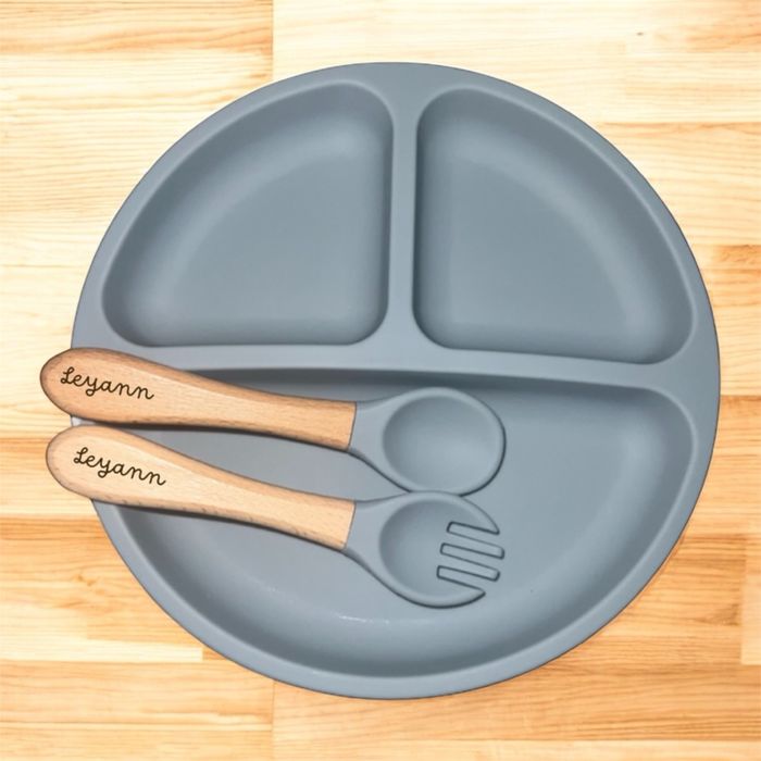 Set repas en silicone assiette+couverts personnalisés - photo numéro 10