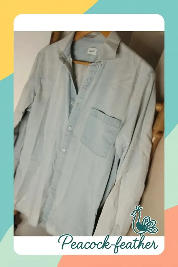 Chemise jean clair délavée M homme Celio - photo numéro 2