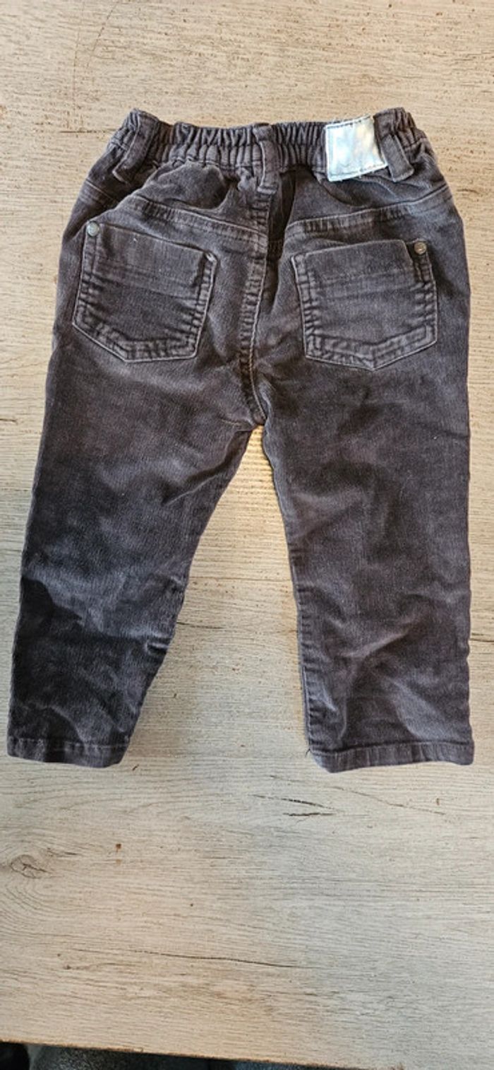 Pantalon en velour brun foncé, cotellé, Grain de Blé, 18 mois, nickel - photo numéro 7
