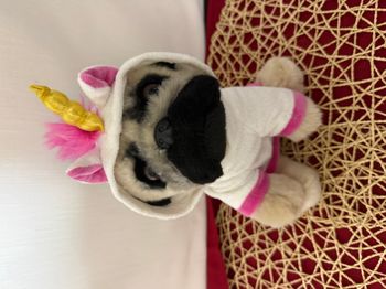 Doug le carlin en peluche, chien, licorne, sweat à capuche, chiot, marque GUND