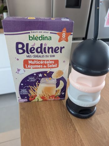 Lot boîte doseuse lait et céréales du soir Bledina