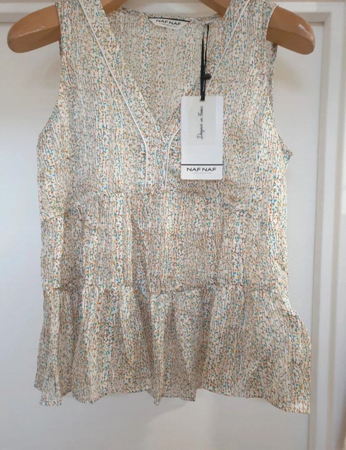 Top Haut Blouse Liberty Naf Naf Taille 36 - photo numéro 2