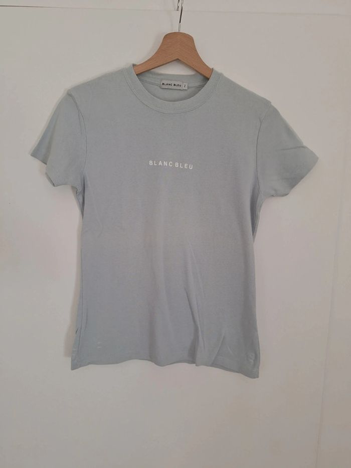 T shirt blanc bleu femme M 38