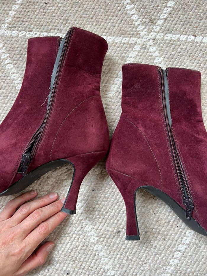 Vintage Lolita Lempicka bottines violine cuir effet daim made in Spain 🇪🇸 papillons - Pointure 39 - photo numéro 5