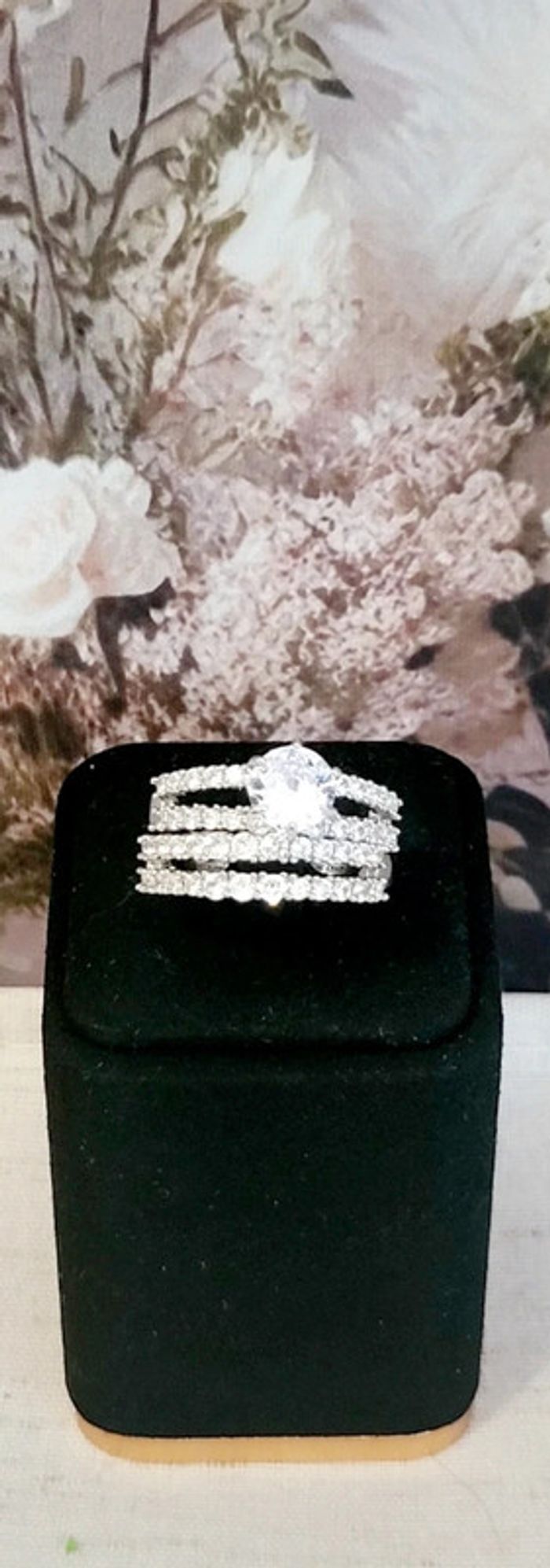 Lot de 2 Bague argentée strass - photo numéro 2