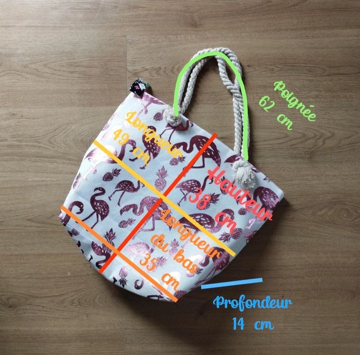 👜 Sac imprimée Flamants rose brillant neuf #emyfleury_sacs - photo numéro 6