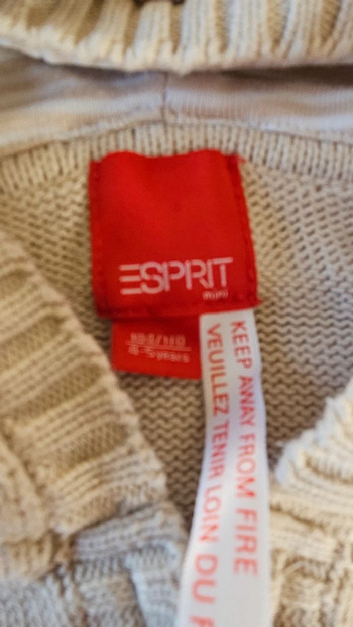 Gilet à capuche, beige à manches courtes, Esprit, 4/5 ans, nickel - photo numéro 5