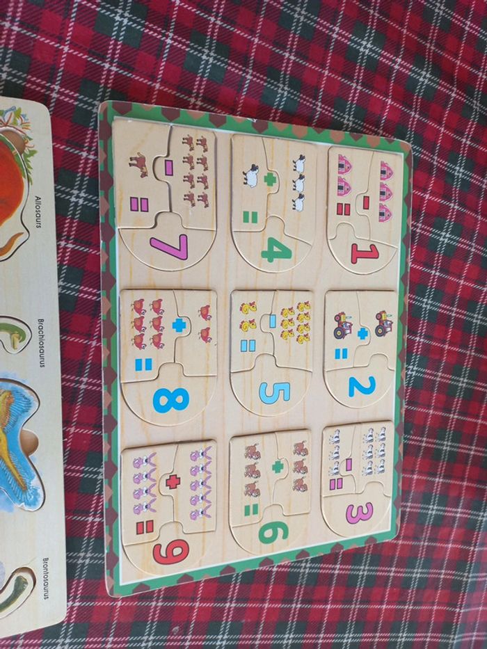 Puzzle bois apprendre a compter