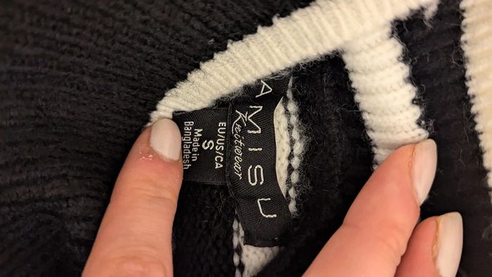 pull col roule Amisu noir taille S - photo numéro 3