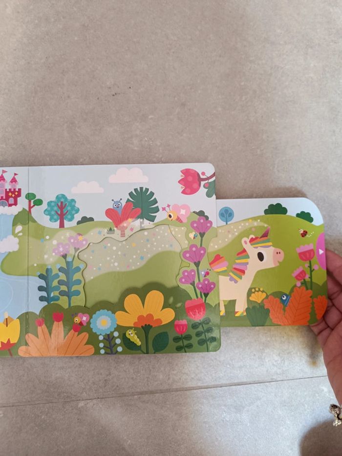 Livre cartonné avec tirettes mon histoire de licorne - photo numéro 2