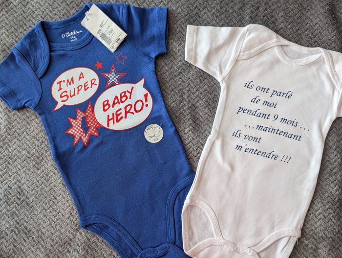 NEUF, lot de 2 bodies Kiabi et autre, 18/24 mois - photo numéro 3