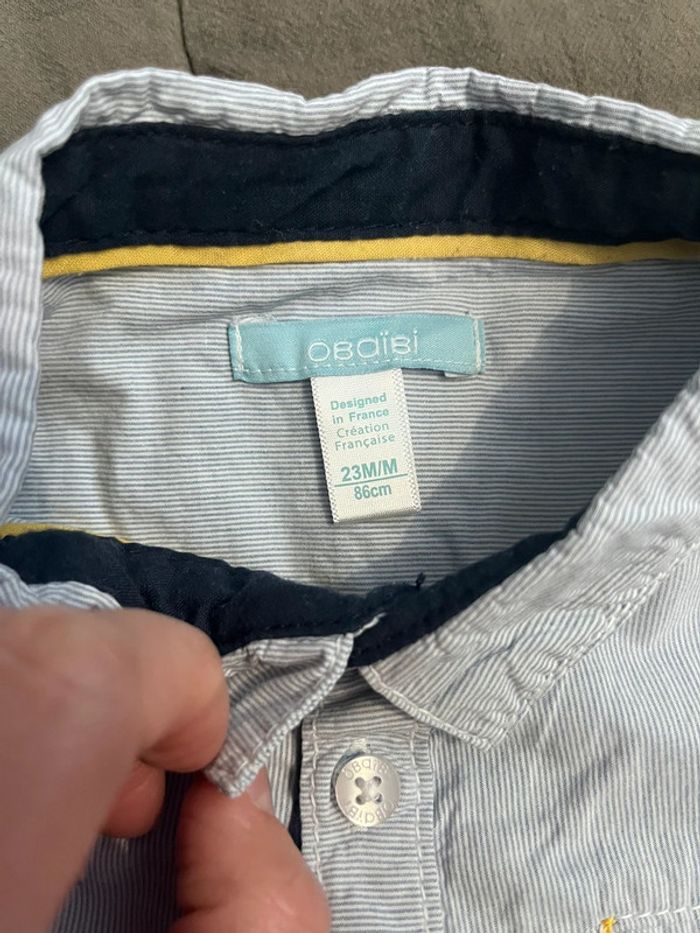 Chemise rayée bleu Obaïbi - photo numéro 3