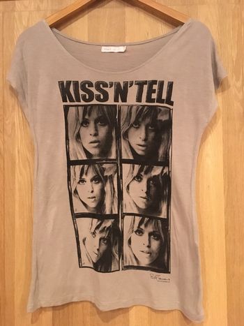 Tee-shirt manches courtes femme Only gris noir