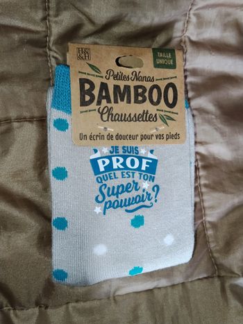 Chaussette en bambou je suis prof quel est ton super pouvoir taille unique 