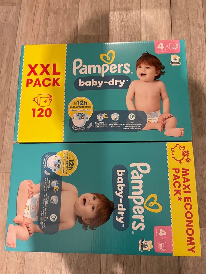 Mega pack de 240 couches pampers baby dry taille 4 neuf