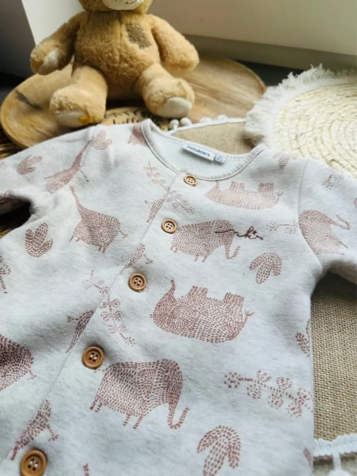 Combinaison Noukie’s 12 mois 80cm beige éléphant mixte