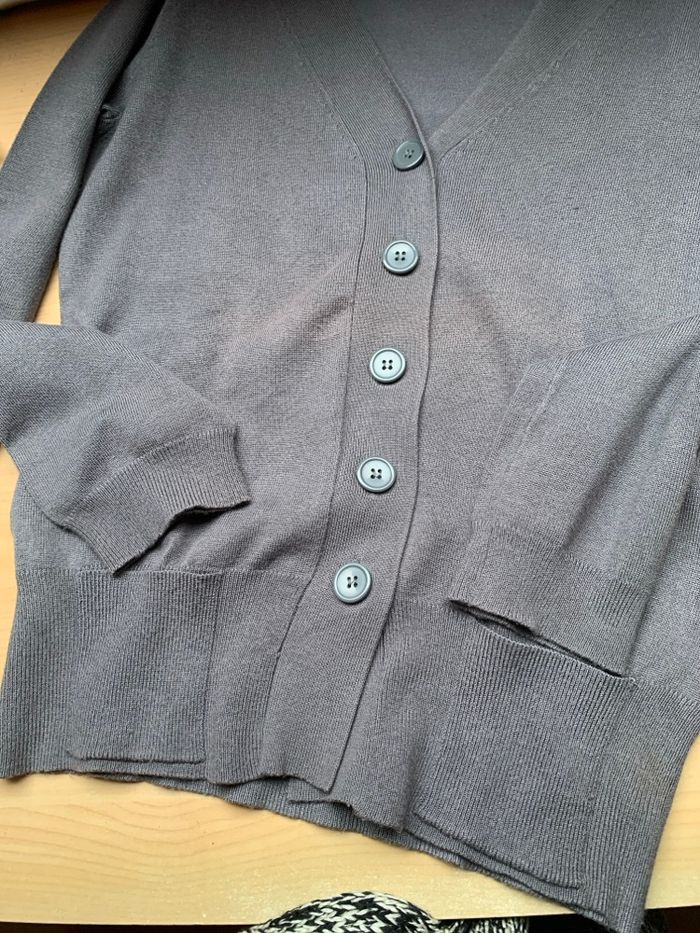 Gilet court gris La Redoute, taille 38 40 deux poches plaquées - photo numéro 2