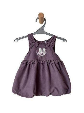 Robe violette sans manche, motif oursons - taille 3 mois