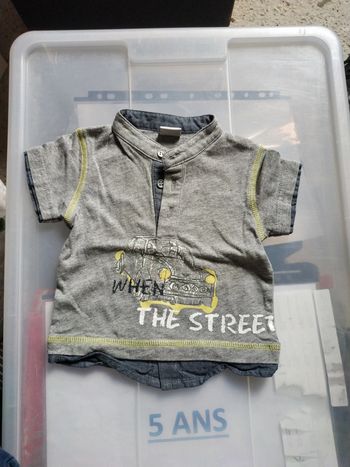 Tee-shirt gris 3 Pommes 3 mois