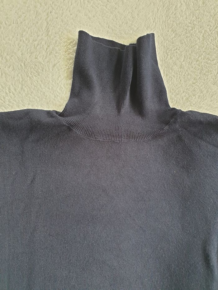 Pull col roulé homme bleu marine L - photo numéro 2