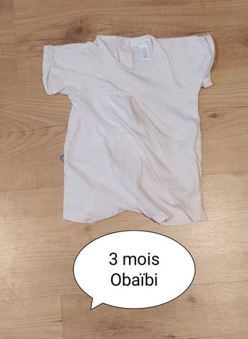 Combi short en coton 3 mois obaibi