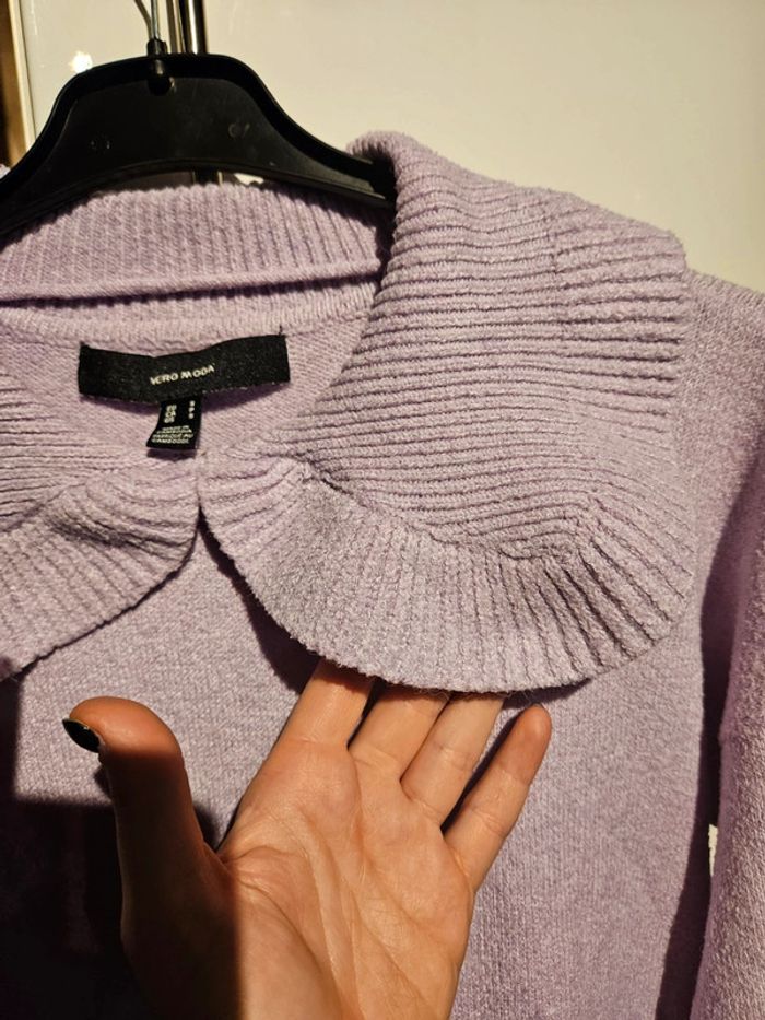 Pull chaud à col couleur Lila Vero Moda taille S - photo numéro 5