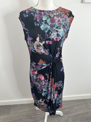 Robe drapée à fleurs noire et multicolore Anna Field T38 M