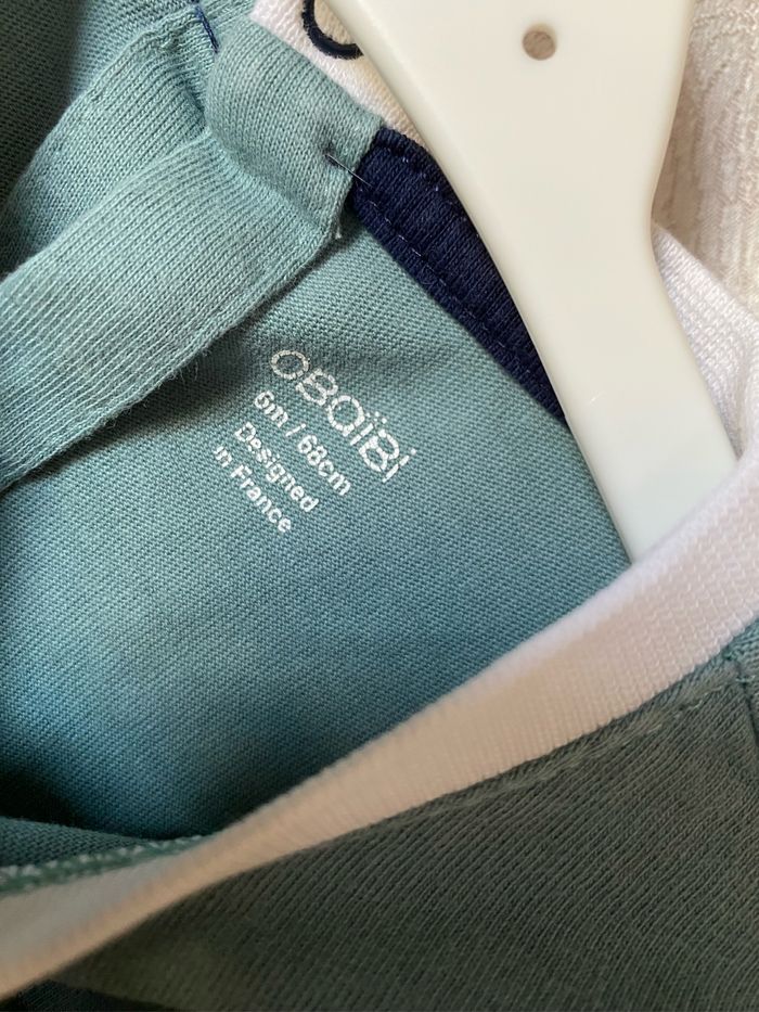 T-shirt vert de gris raton 6 mois Obaibi - photo numéro 3