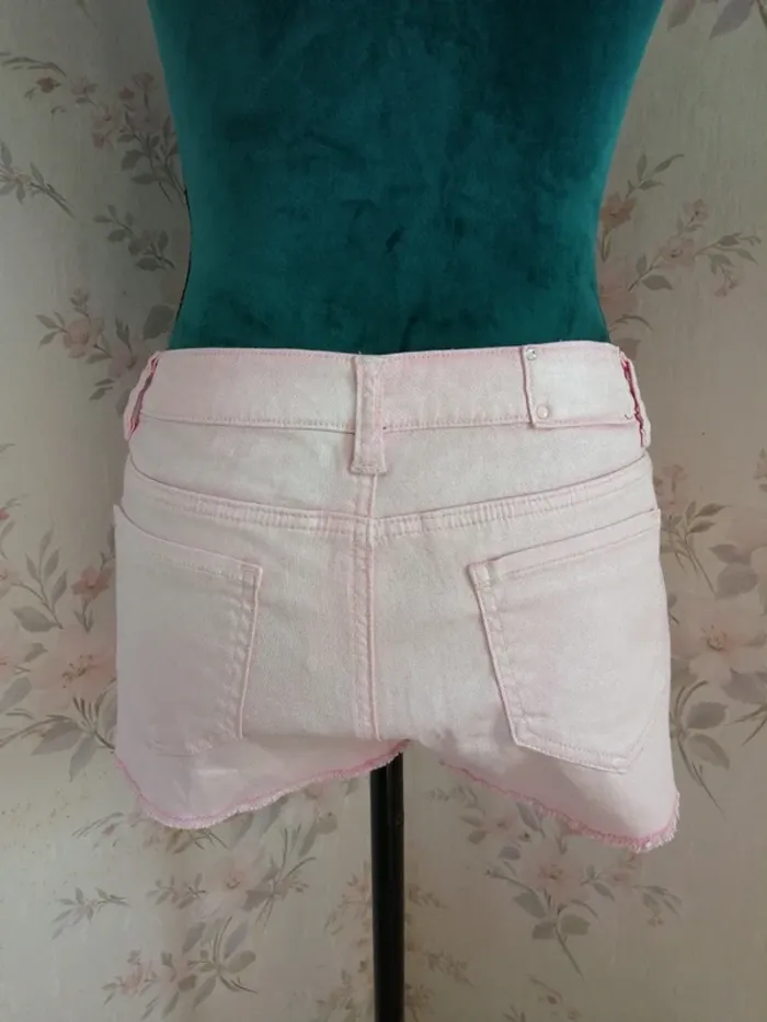 Short en jeans rose pastel métallique / undiz / (M) - photo numéro 4